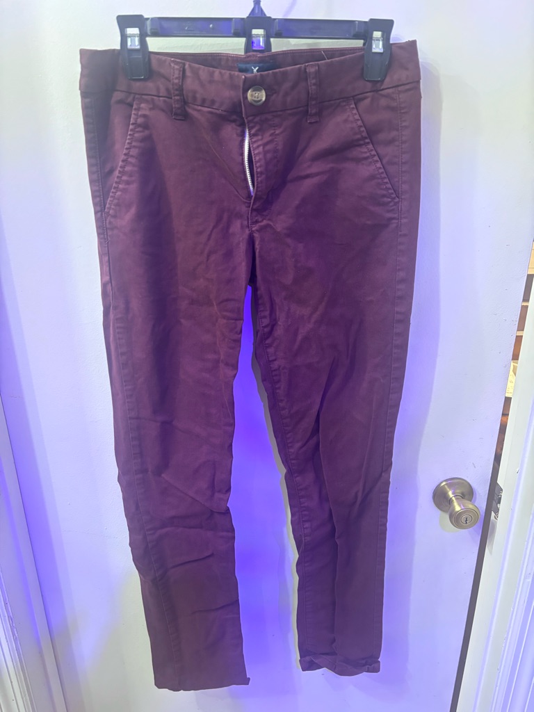 Burgundy Chino Pants - Classic Straight Fit